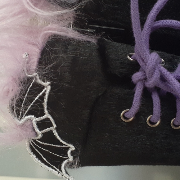 #43 Brand new Sugar Thrillz velvet combat boots - Picture 3 of 11